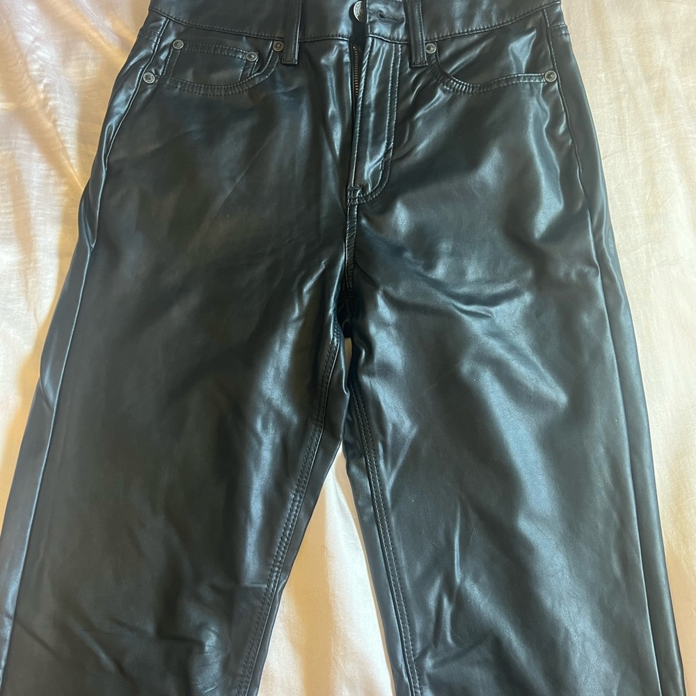 Black Faux Leather Pants